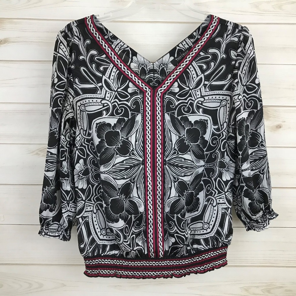 White House Black Market Tunic Blouse Sz 0
